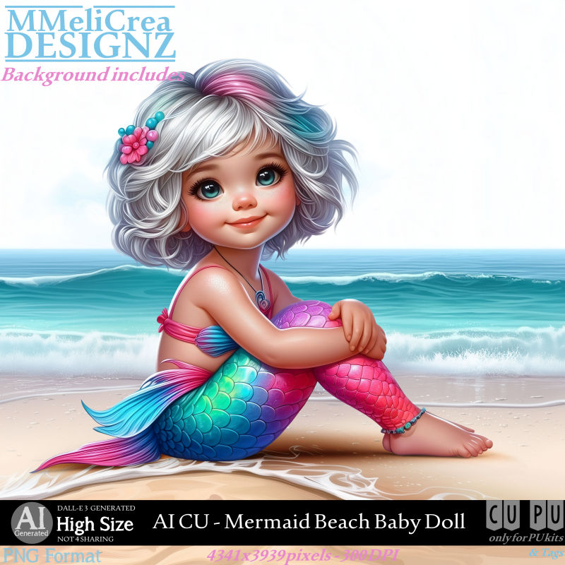 (image for) AI - CU Mermaid Beach Baby Doll (CU4PU/PNG)